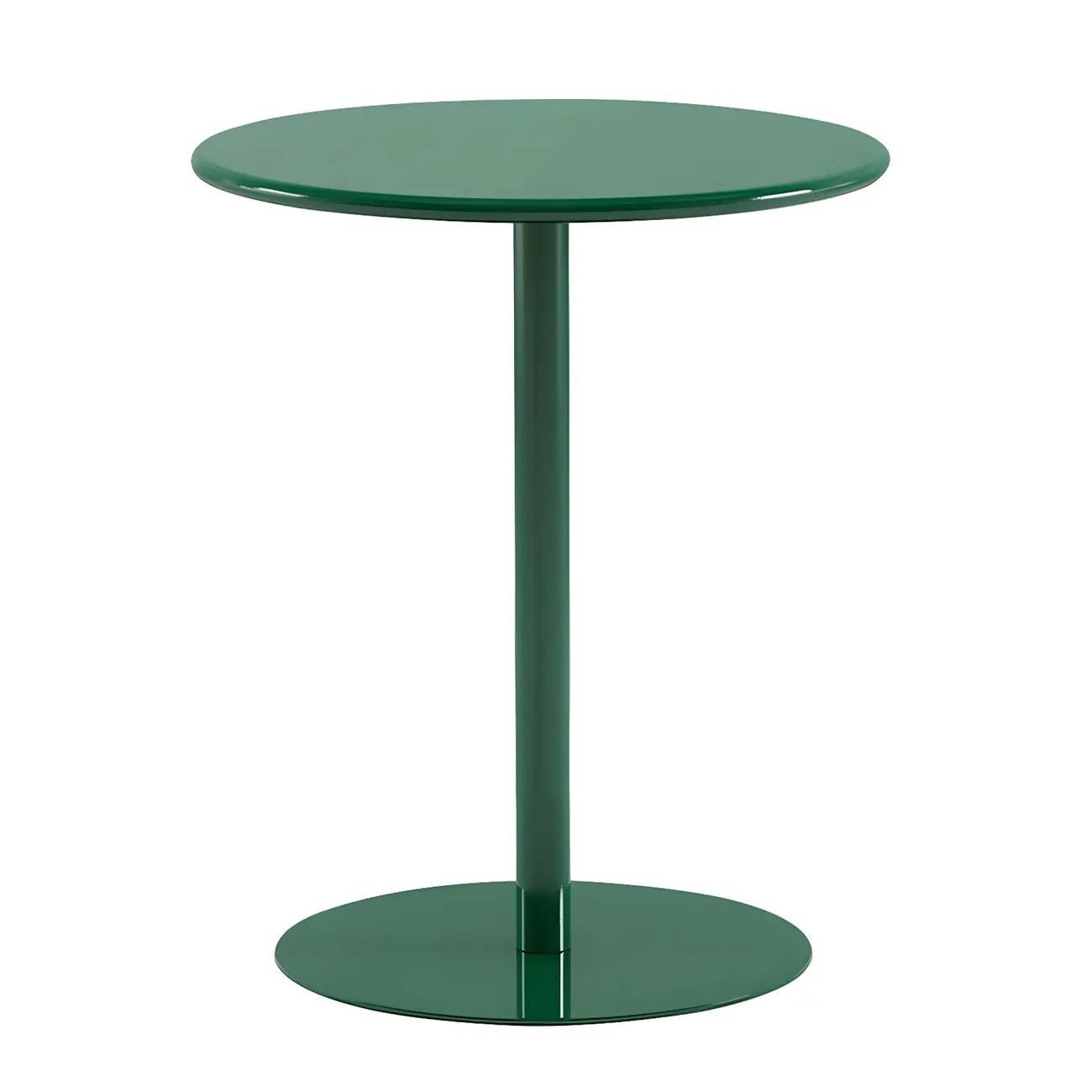Contemporary Black Metal Pedestal Round End Table