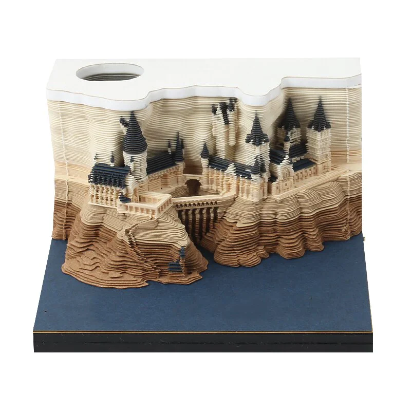 HULIANFU Omoshiroi Block 3D Memo Pads Novelty Famious Movie Building Harry Design New Year Christmas Gift - Deanwangkt