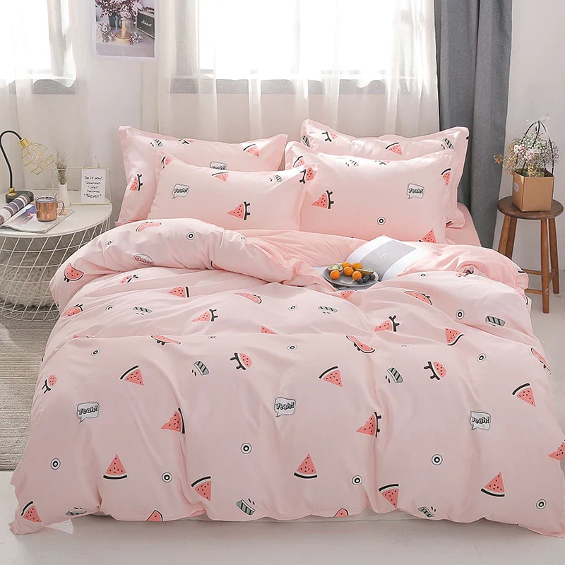 HULIANFU Nordic Duvet Cover Set Leaf Striped Star Bedding Set Single Double Queen King Size240x220 Simple Polyester Quilt Cover Bed Sheet - Deanwangkt