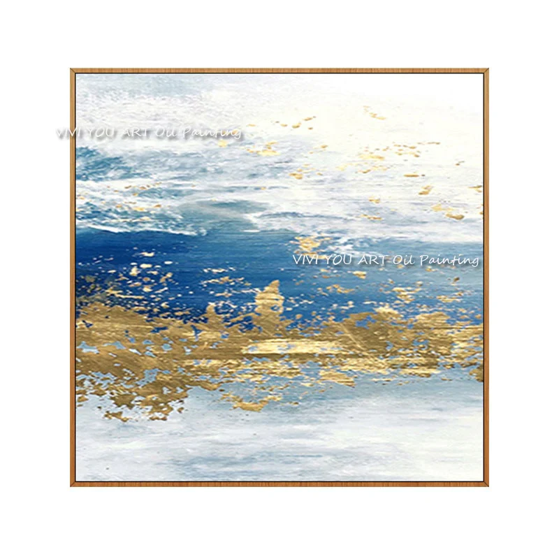 HULIANFU New Design High Quality Hand-painted Modern Golden Oil Painting on Canvas Modern Art Oil Painting for All Kinds of Wall Decor - Deanwangkt