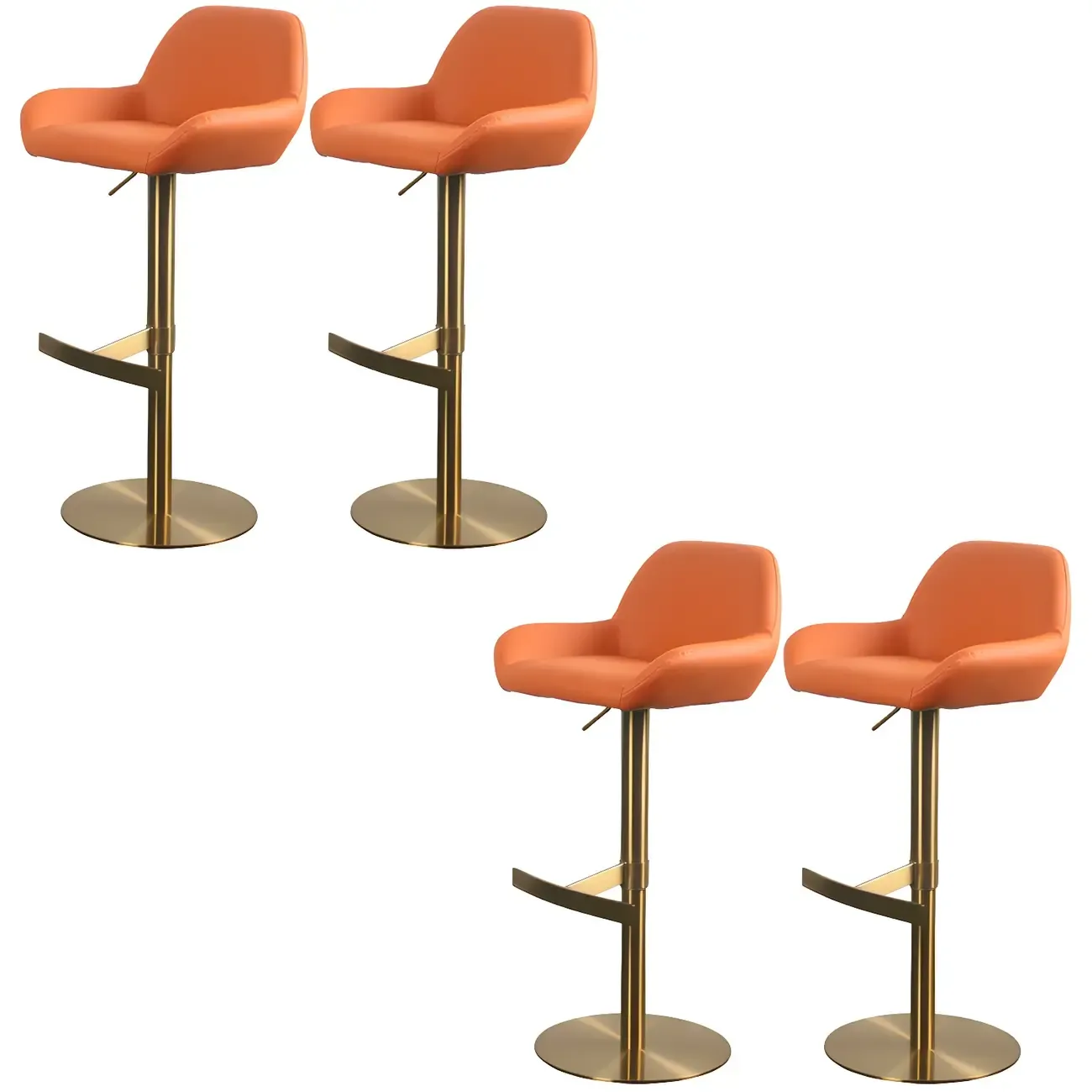 Glossy Metal Bucket Swivel Adjustable Bar Stools