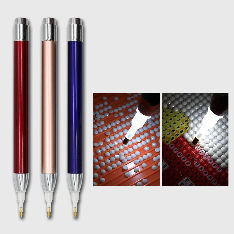 HULIANFU Point Drill Pen Square Round Diamond Painting Tool Lighting Diamond Pens 5D Painting with Diamonds Accessories Christmas Gift - Deanwangkt