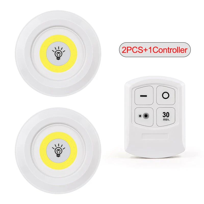 HULIANFU LED Light COB Under Cabinet Light Night Light Wireless Remote Control Dimmable Wardrobe Lamp 3W Super Bright Closet Lighting - Deanwangkt