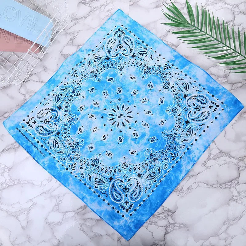 HULIANFU Tie Dye Bandana Cotton Paisley Bandanas Headbands Cowboy Handkerchiefs for Men and Women Colorful Hip-Hop Cycling Outdoor - Deanwangkt