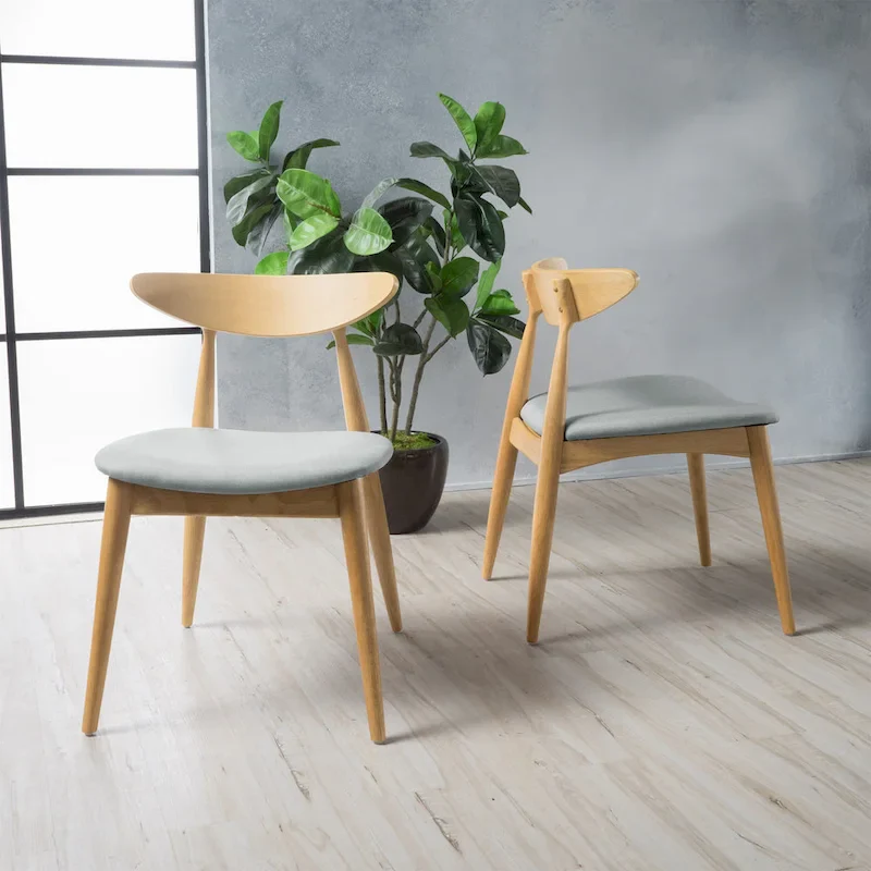 Barron Mid-Century Modern Dining Chairs (Set of 2) by Christopher Knight Home - 22.50   W x 19.75   L x 28.75   H