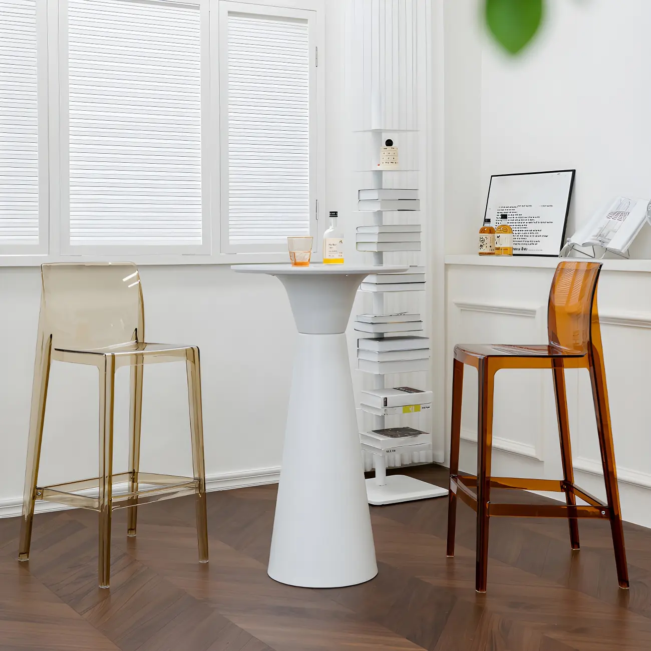 Modern Acrylic Transparent Stylish Rectangle Bar Stool