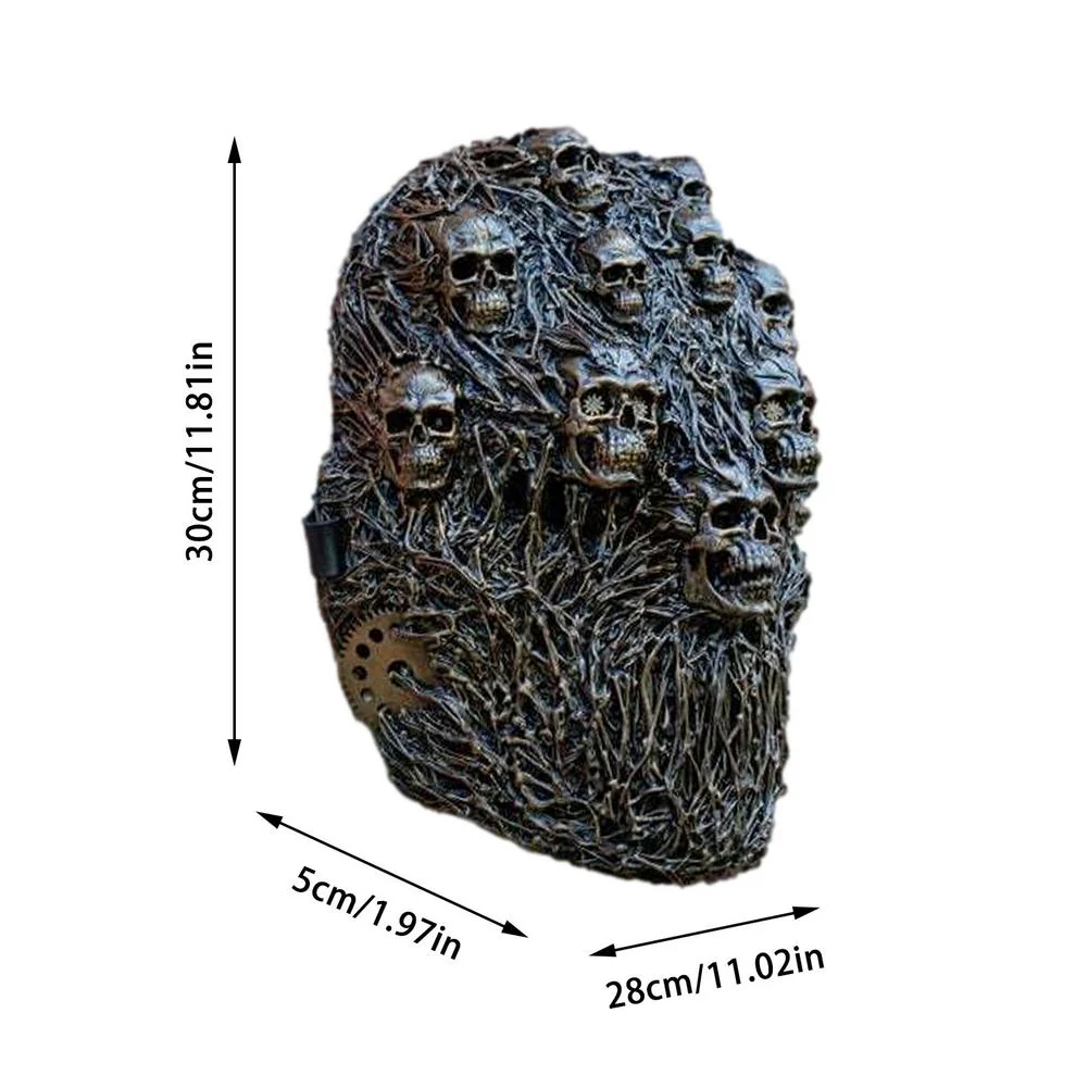 HULIANFU Steam Skull Halloween Mask Realistic Latex Full Face Creepy Skull Head Headgear Horror Mask Party Halloween Decoration - Deanwangkt