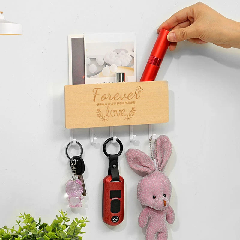 HULIANFU Rack Storage Rack Key Wooden Hanger Home Wall Vintage  Hallway Home Space Saving Small Bedroom Door Back Decorative Room Rack - Deanwangkt