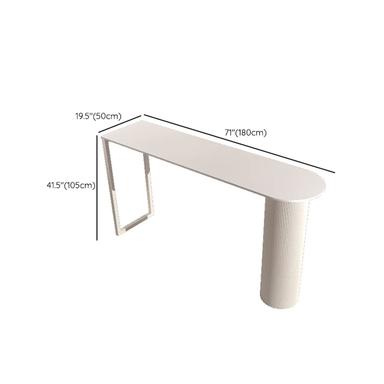 Modern White Slate Asymmetrical Bar Tables