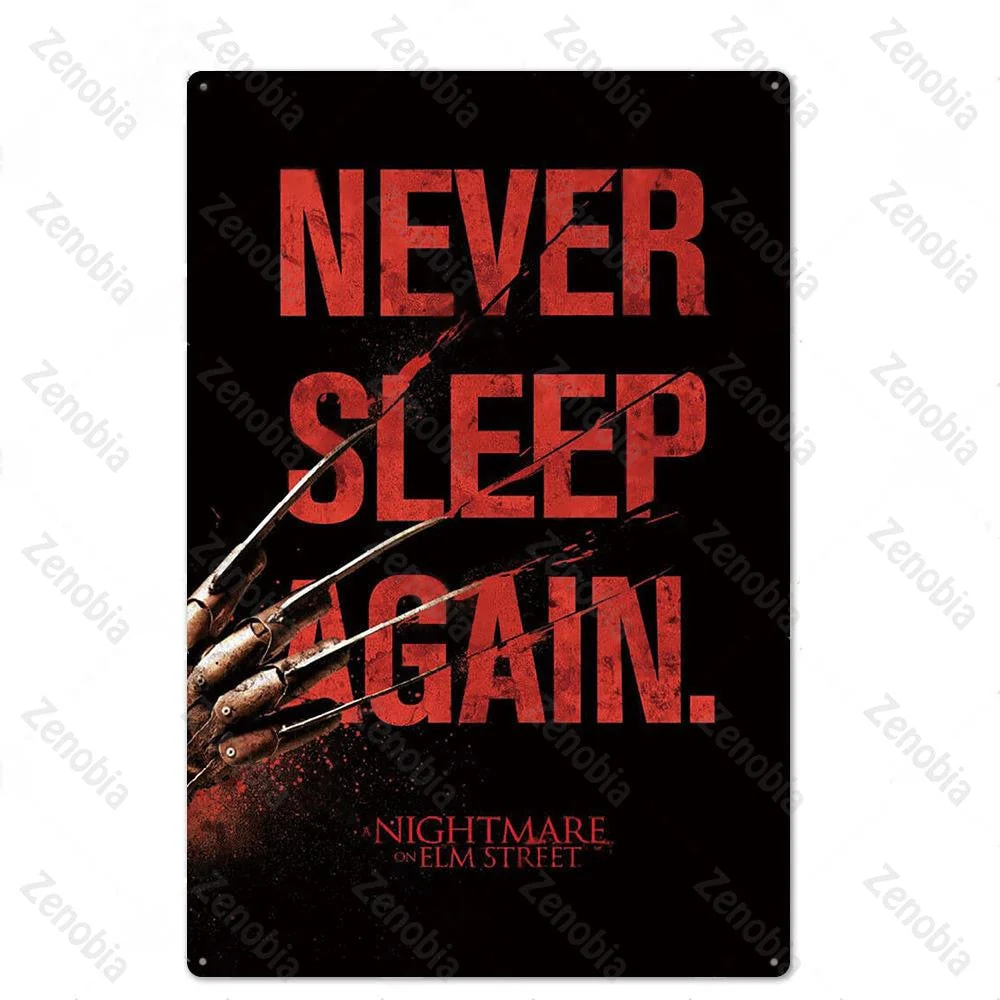 HULIANFU Vintage Horror Movies Metal Poster Wall Art Stickers for Pub Bar Club Home Wall Room Decoration Retro Mtal Sign Plaque Tin Plate - Deanwangkt