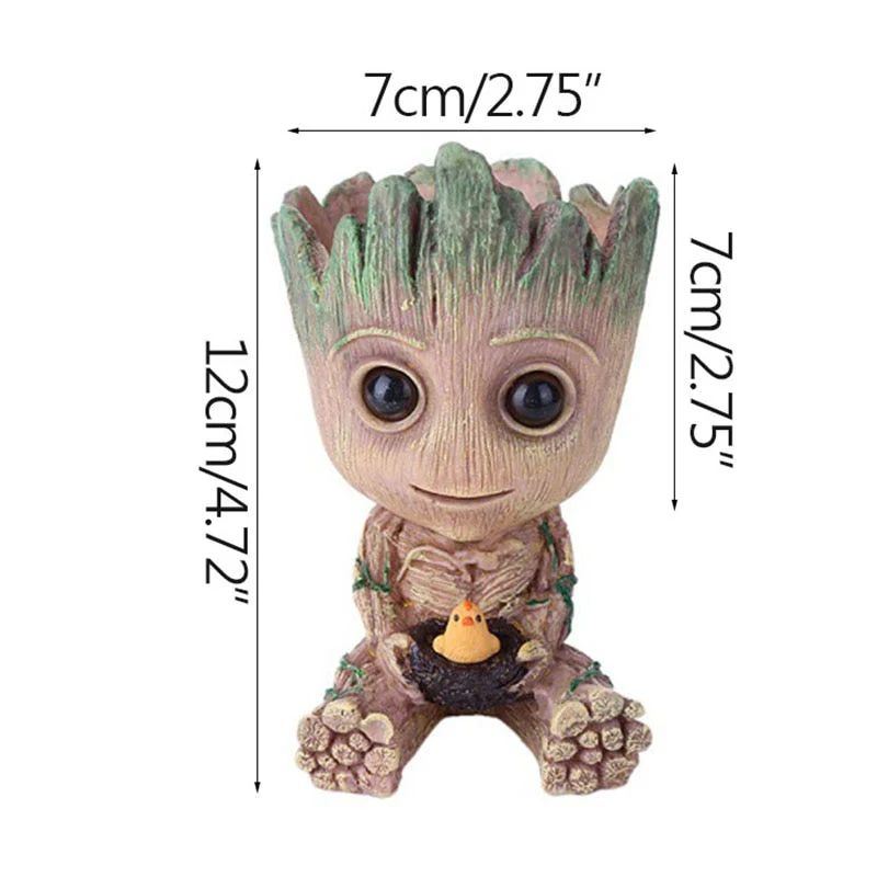 HULIANFU Strongwell Home Decoration Flower Vase Miniature Model Succulent Flower Pots Desktop Display Figurines Baby Groot Artware Gifts - Deanwangkt