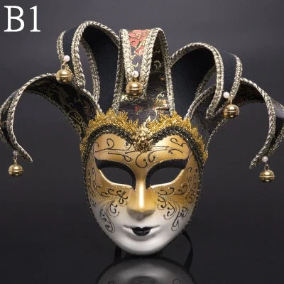 HULIANFU Newly High-end Venetian Masquerade Mask Mask Europe and The United States Halloween Clown Mask Show Supplies - Deanwangkt