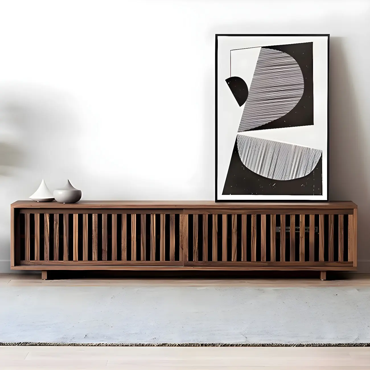 Modern Wood TV Stand Entertainment Center