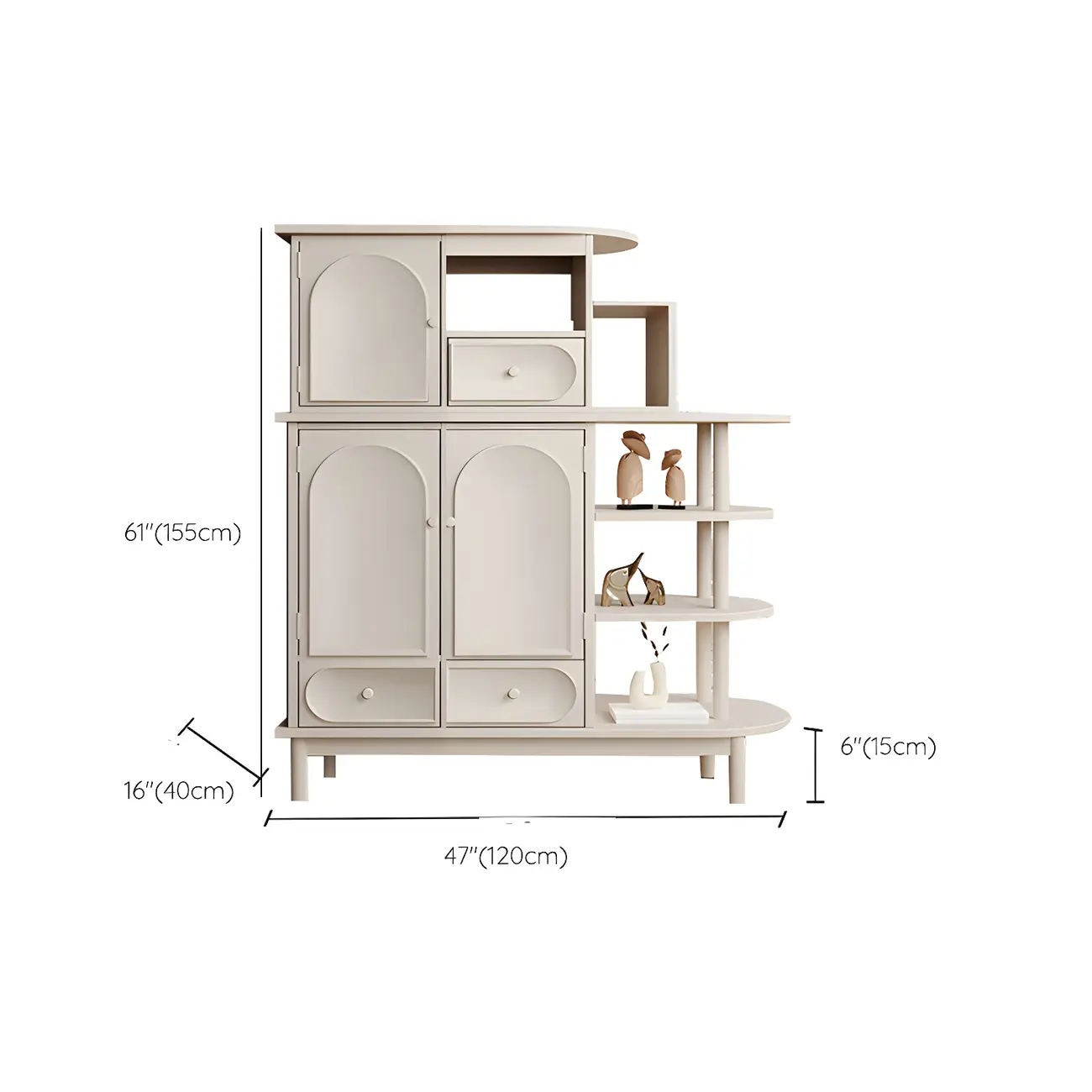 Modern White Wooden Multi-functional Utility Living Room Cabinet