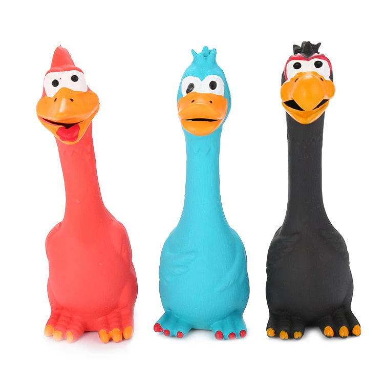 HULIANFU Pets Dog Toys Screaming Chicken Squeeze Sound Toy Rubber Pig Duck Squeaky Chew Bite Resistant Toy Puppy Training Interactive - Deanwangkt