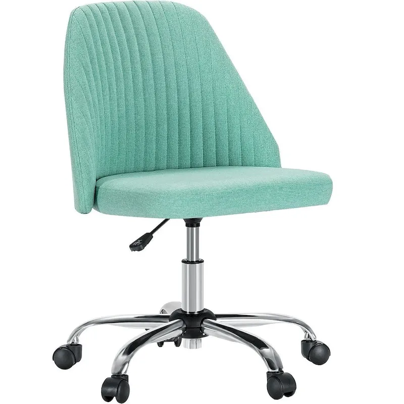 Office Chair with Wheels, Adjustable Height Fabric Upholstered Computer Desk Chair Swivel