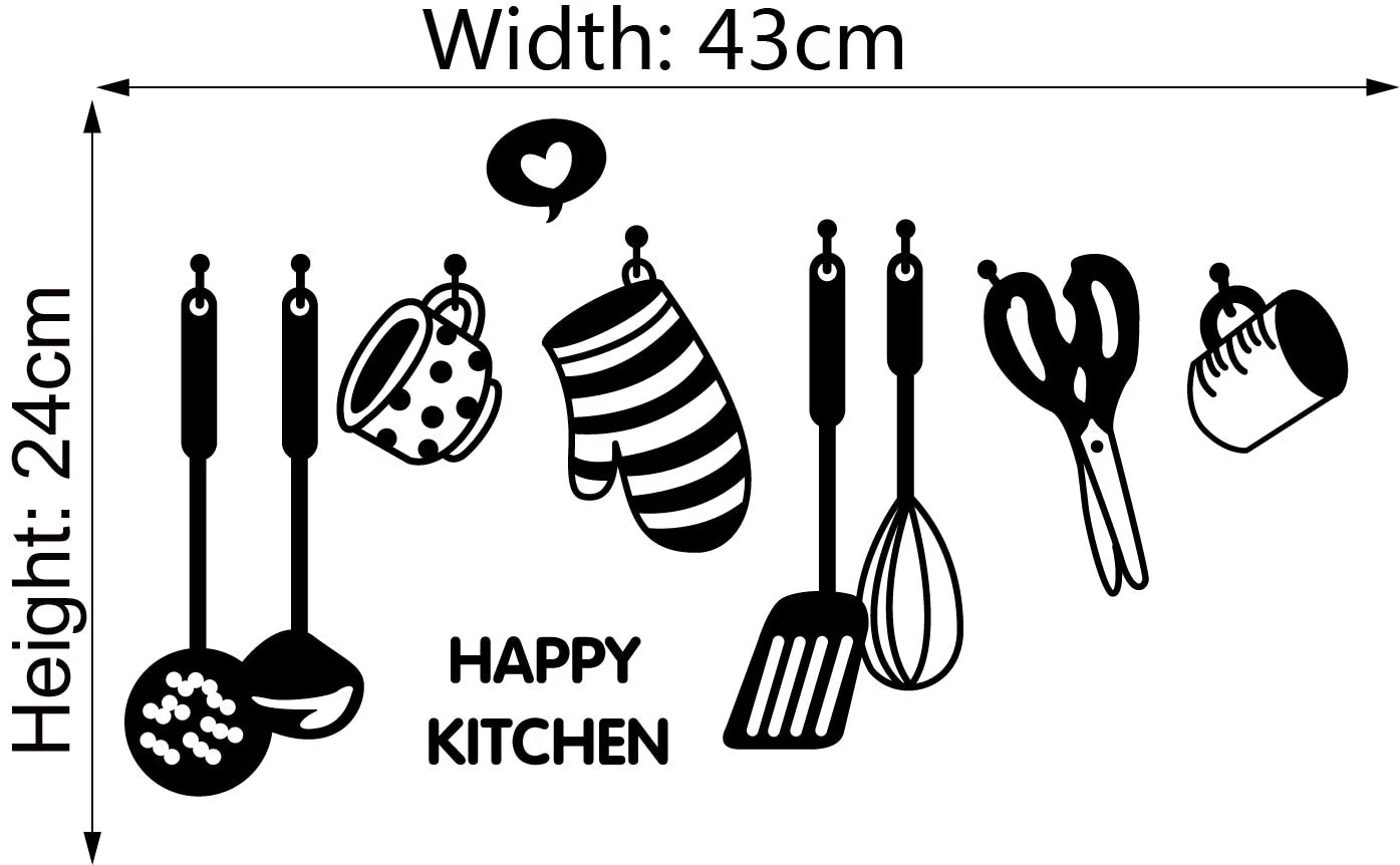 HULIANFU Kitchen Wall Stickers Vinyl Wall Decals for Kitchen English Quote Home Decor Art Decorative Stickers PVC Dining Room For Bar PVC - Deanwangkt