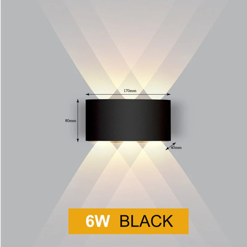 HULIANFU Led Wall Lamp Aluminum Outdoor IP65 Waterproof Up Down Wall Light For Home Stair Bedroom Bedside Bathroom Corridor Lighting - Deanwangkt