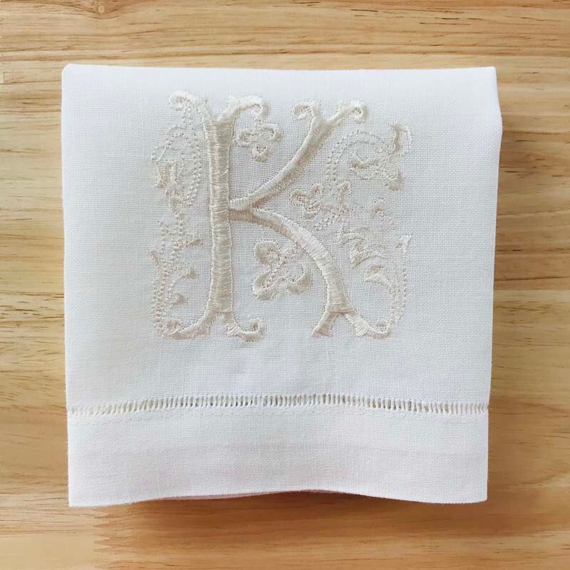 HULIANFU Letters Embroidery  Table Napkin  White Wedding Party Holiday  Decorative  Towel  Rectangular  Hand Towels - Deanwangkt