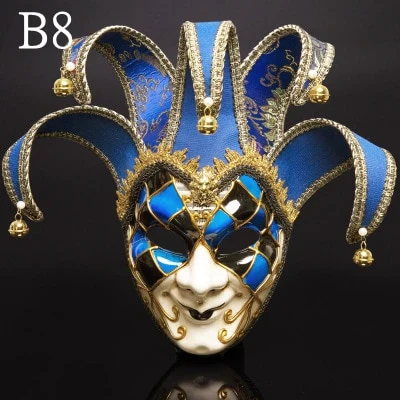 HULIANFU Newly High-end Venetian Masquerade Mask Mask Europe and The United States Halloween Clown Mask Show Supplies - Deanwangkt