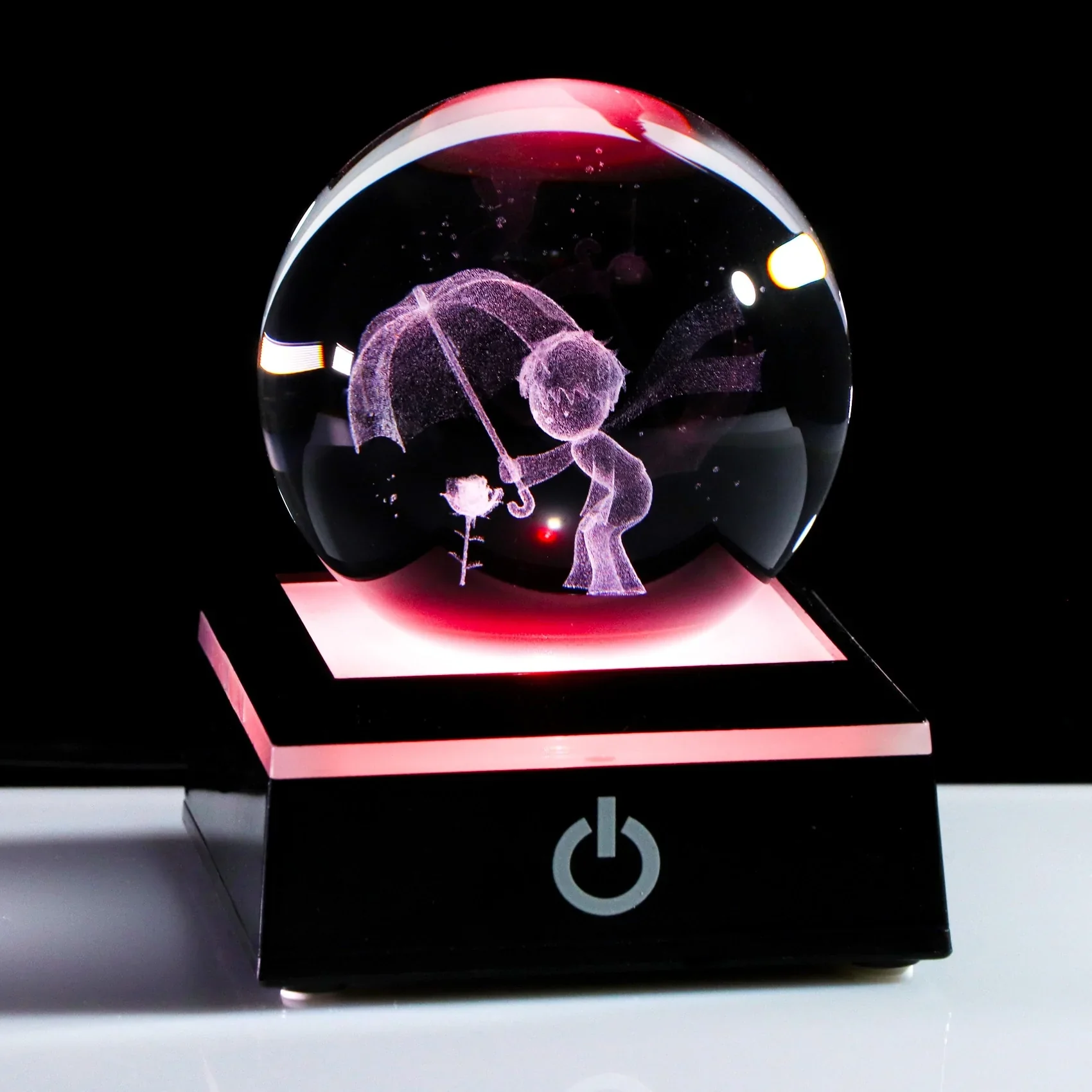 HULIANFU New 80mm K9 Crystal Solar System Planet Globe 3D Laser Engraved Sun System Ball with Touch Switch LED Light Base Astronomy Gifts - Deanwangkt