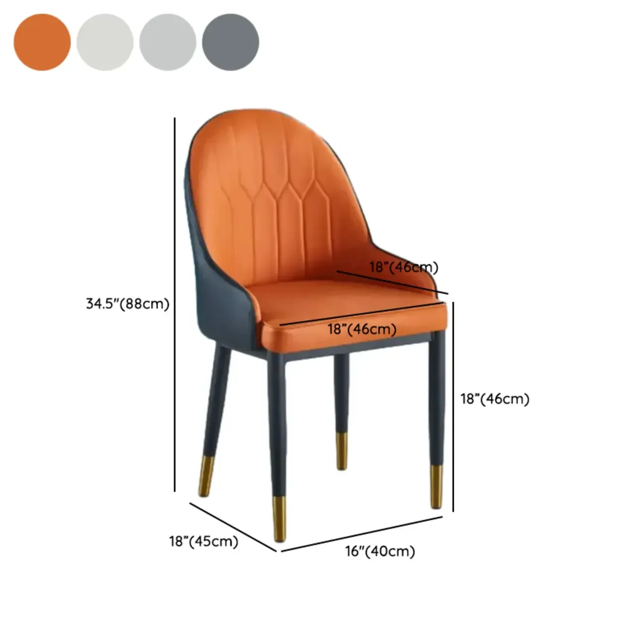 Modern Leather Upholstered Dining Chair with High Back