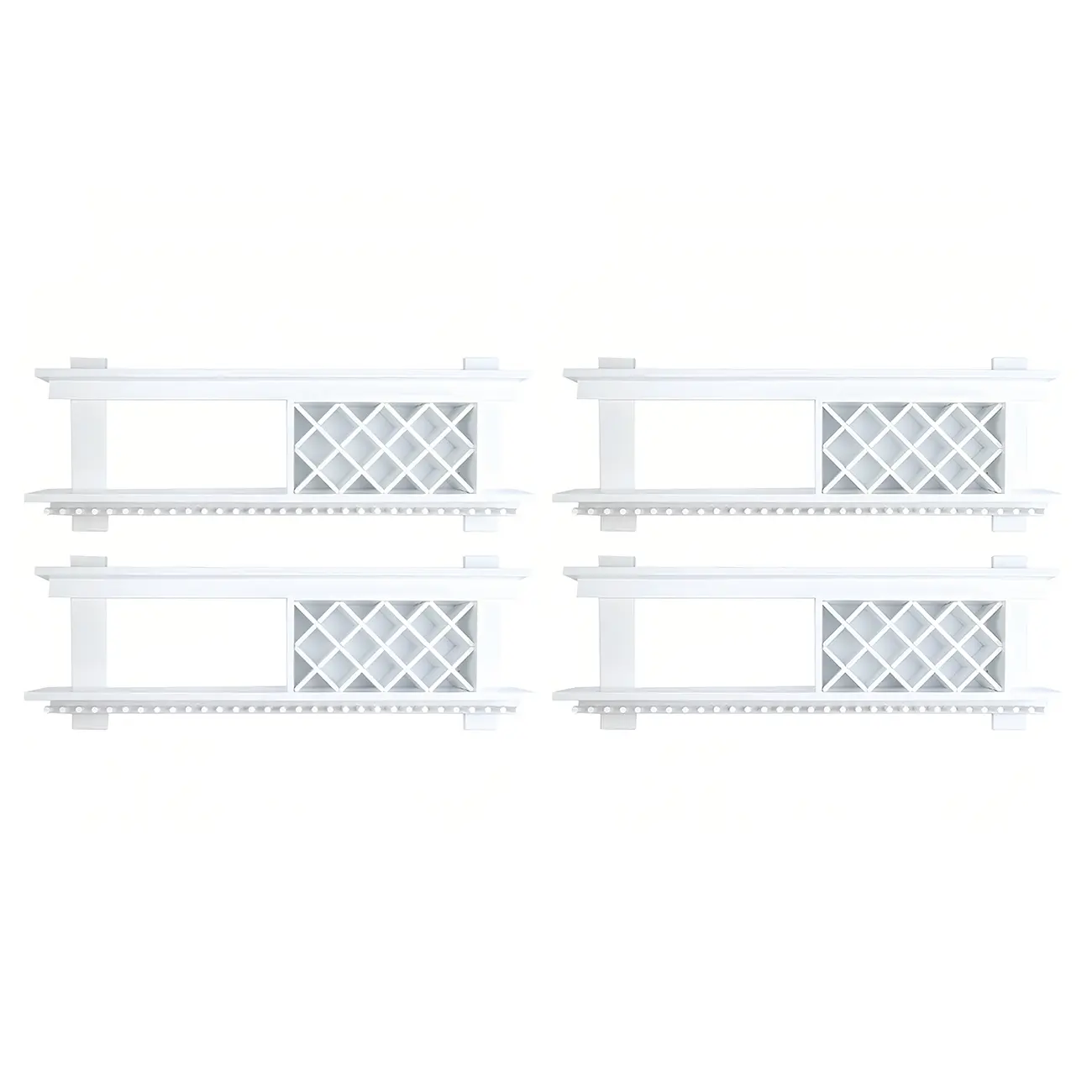 Pine Wooden Wall-Mounted Display Open Wine Bottle & Glass Rack