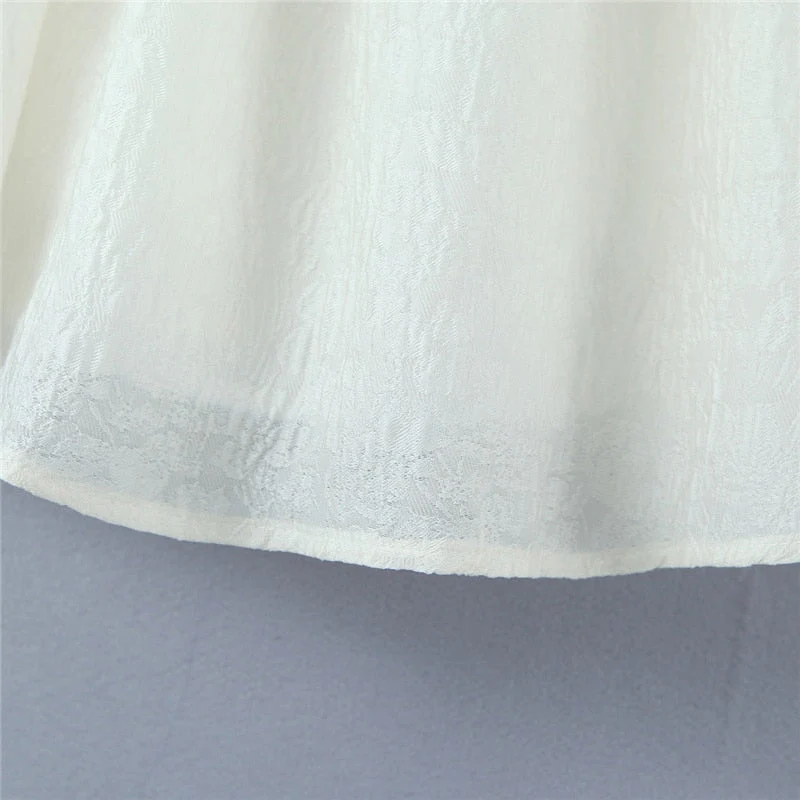 Hulianfu White Strap Dress 2026  Spring Summer New Sexy Holiday Fashion Slim Waist Hollow Tie Short Mini Dress For Women - Deanwangkt