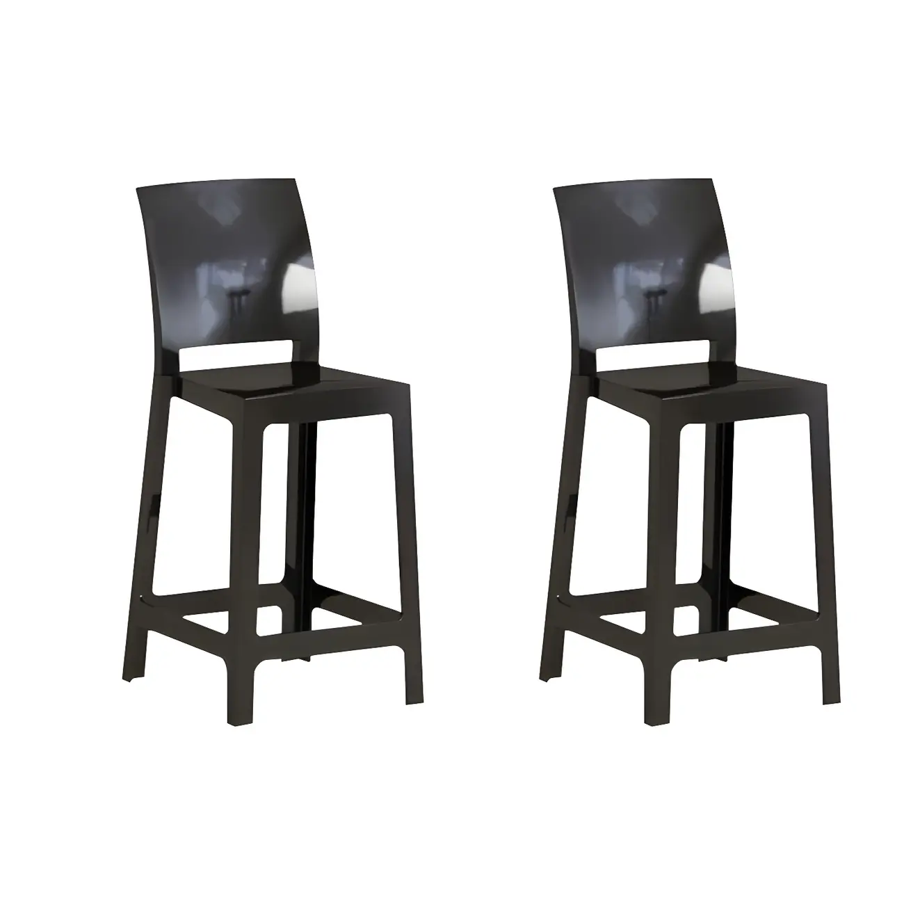 Modern Acrylic Smooth Elegant Circular Backrest Bar Stool