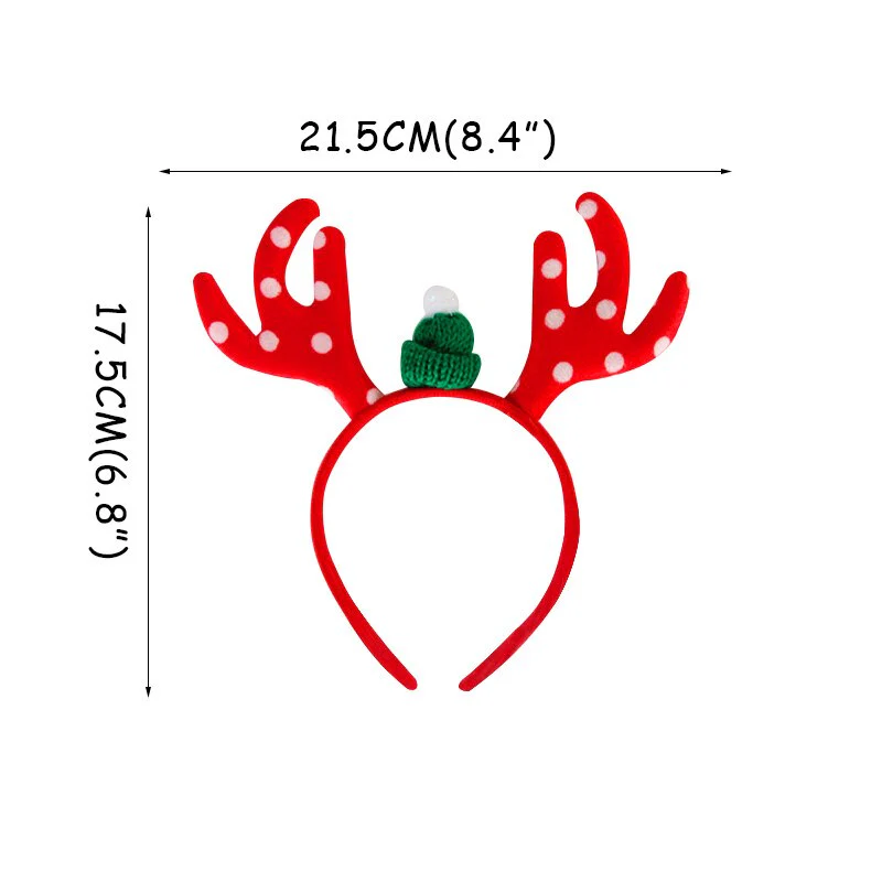 HULIANFU 2026  Christmas Headbands Christmas Tree Reindeer Antlers Hairband Xmas Party Kids Hairhoop  Christmas Glasses Photo Booth Props - Deanwangkt