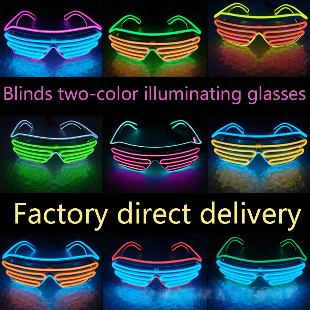 HULIANFU LED Glasses Glowing Halloween Luminous Neon Christmas Party Bril Flashing Light new - Deanwangkt