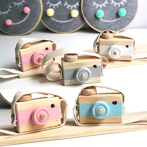 HULIANFU Nordic European Style Camera Toys Baby Kids Room Decor Furnishing Articles Child Christmas Birthday Wood Gifts - Deanwangkt