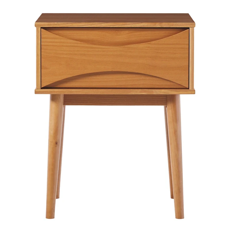 Mid-Century Curved-Drawer Nightstand