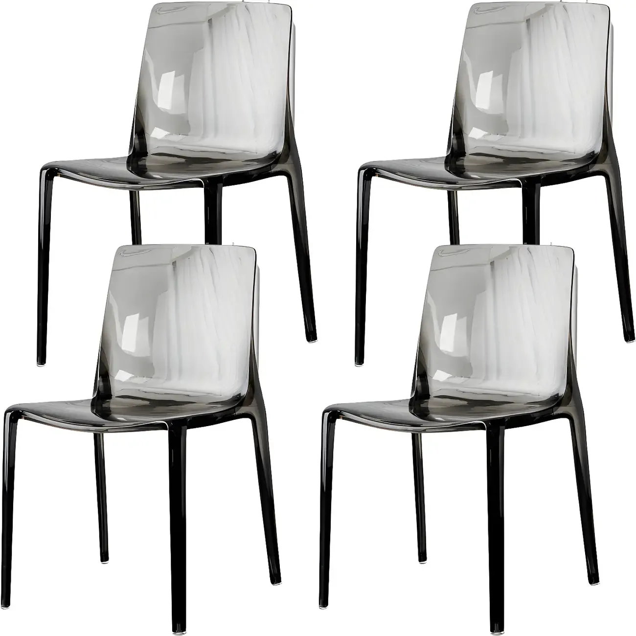Amber Acrylic Armless Low Back Dining Chair