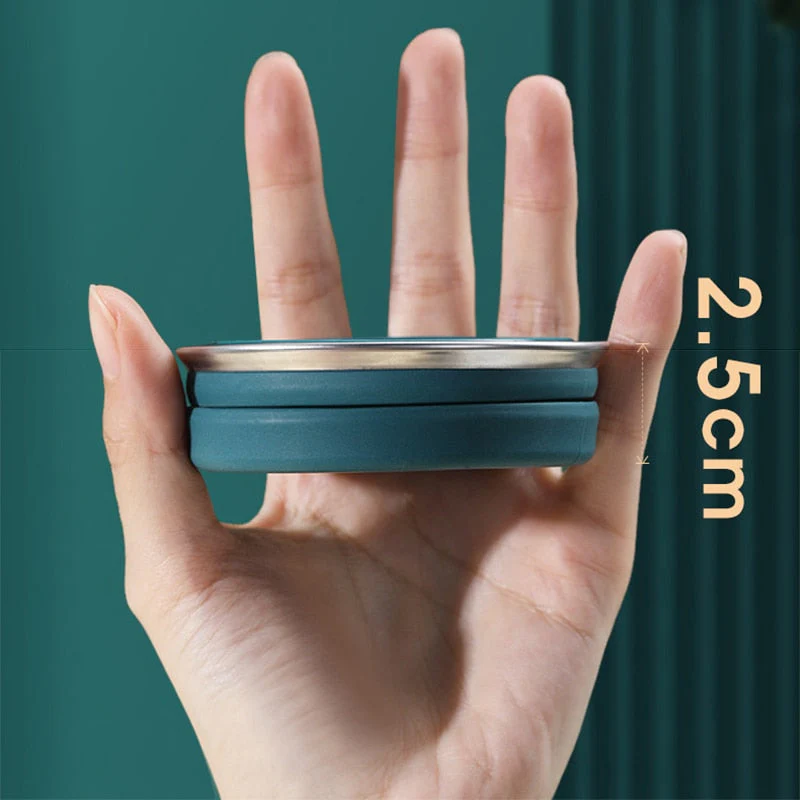 HULIANFU Portable Silicone Folding Water Cup Outdoor Heat Resistant Foldable Mug with Lid Collapsible Travel Drinking Cups for Camping - Deanwangkt