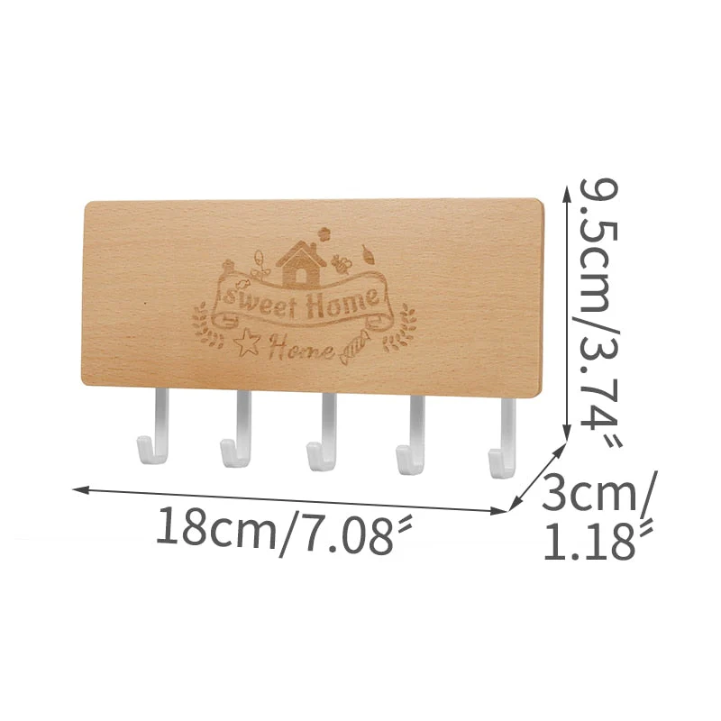 HULIANFU Rack Storage Rack Key Wooden Hanger Home Wall Vintage  Hallway Home Space Saving Small Bedroom Door Back Decorative Room Rack - Deanwangkt