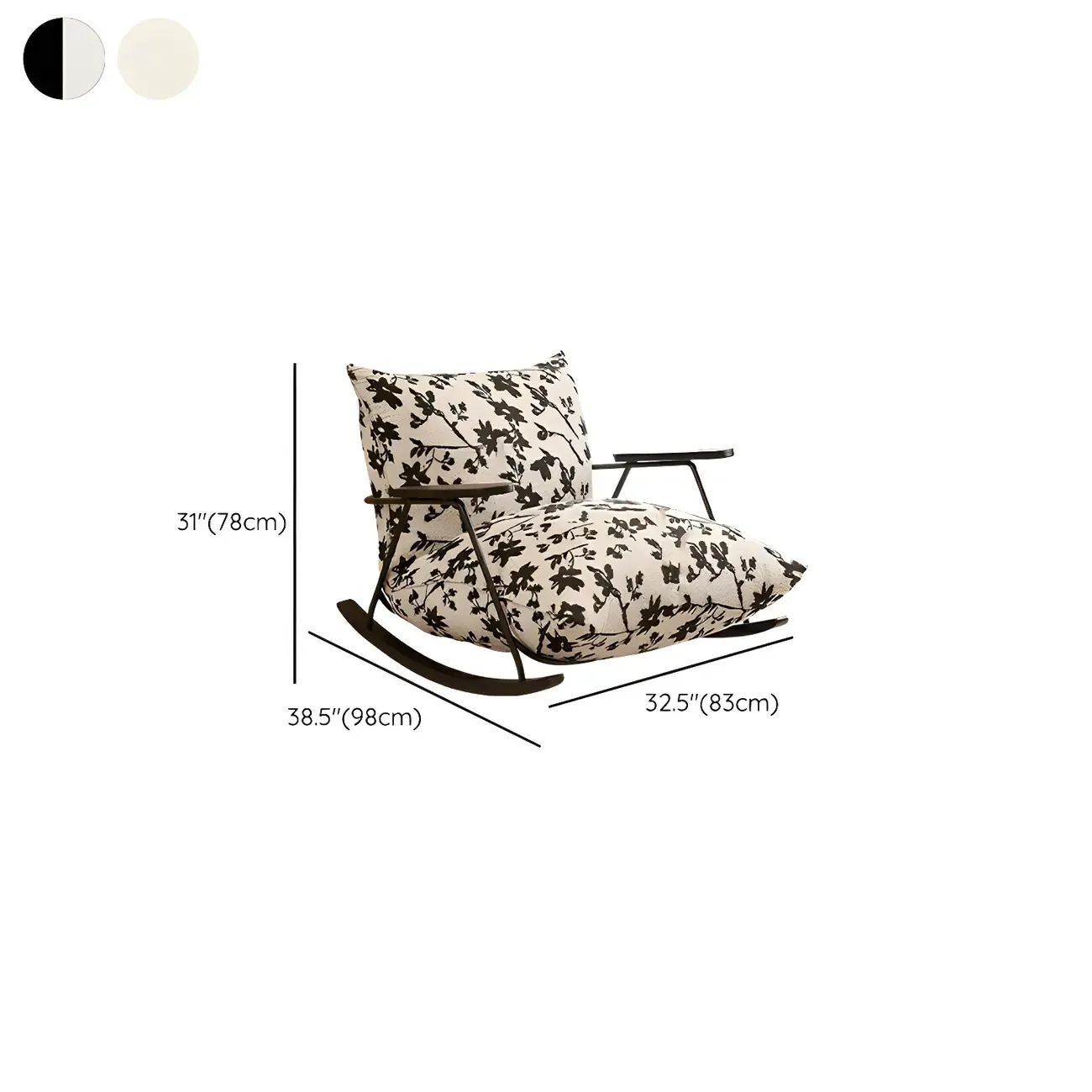 Modern Upholstered Rocking Chair with Spindle Back in Beige