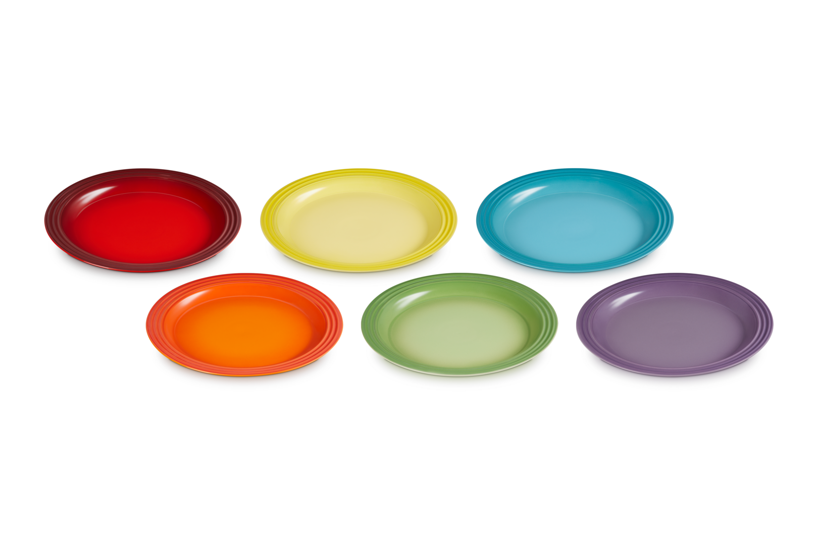 Stoneware Rainbow Set of 6 Dinner Plates