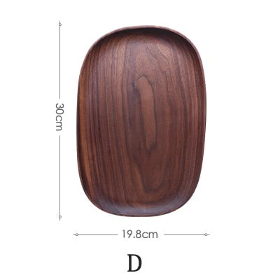 HULIANFU Whole Wood lovesickness Wood Irregular Oval Solid Wood Pan Plate Fruit Dishes Saucer Tea Tray Dessert Dinner Plate Tableware Set - Deanwangkt