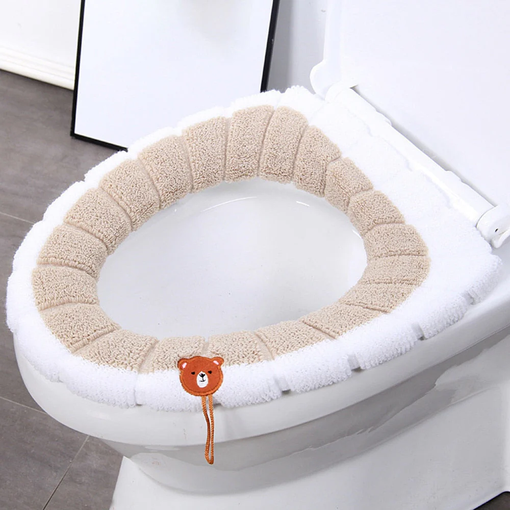 HULIANFU Universal Four Seasons Thickened Househol Soft Mat Autumn Winter Toilet Cover Toilet Seat Cushion Thick Plush Warm Pads - Deanwangkt