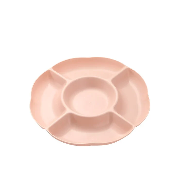 HULIANFU Multi-function Plastic Fruit Plate Dessert Tray Plate Snack Dish 6 Compartments - Deanwangkt