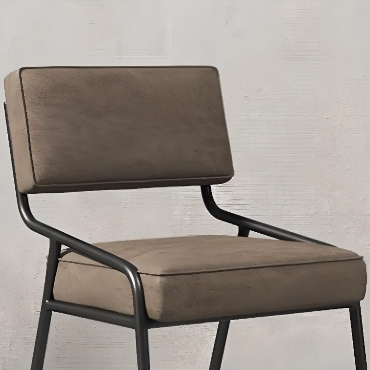 Modern Rectangle Faux Leather Open Back Dining Chair