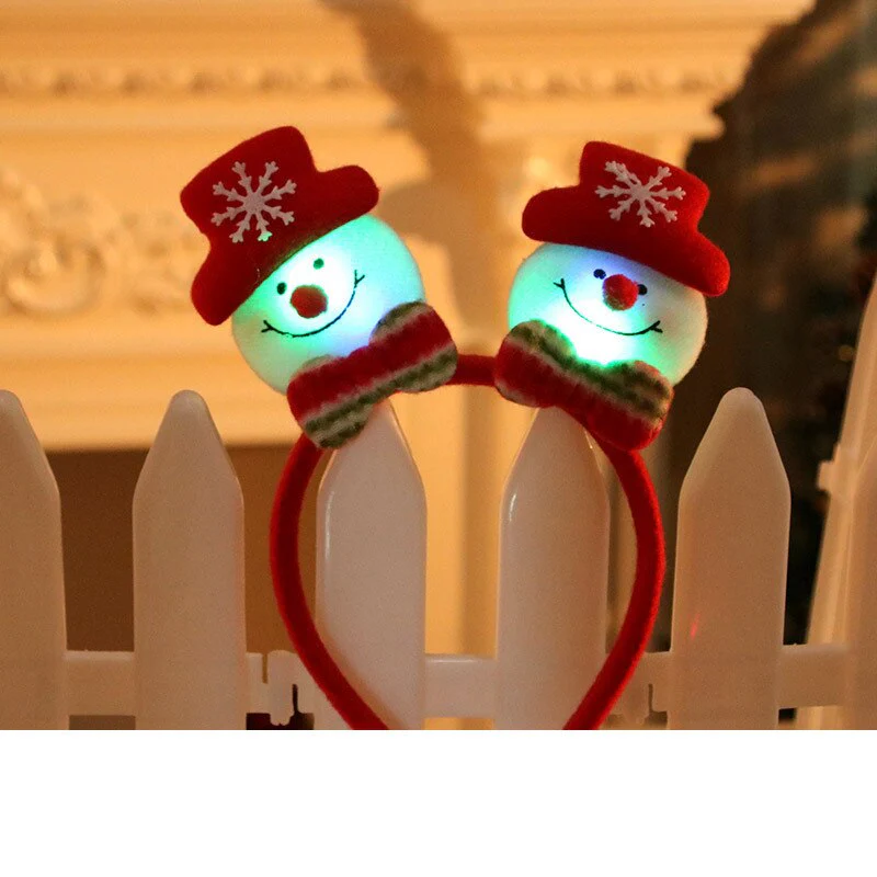 HULIANFU 2026  Christmas Headband LED Christmas Decorations Gift Hairpin Antlers Headband New Year Decorations Santa Headband Christmas Decor - Deanwangkt