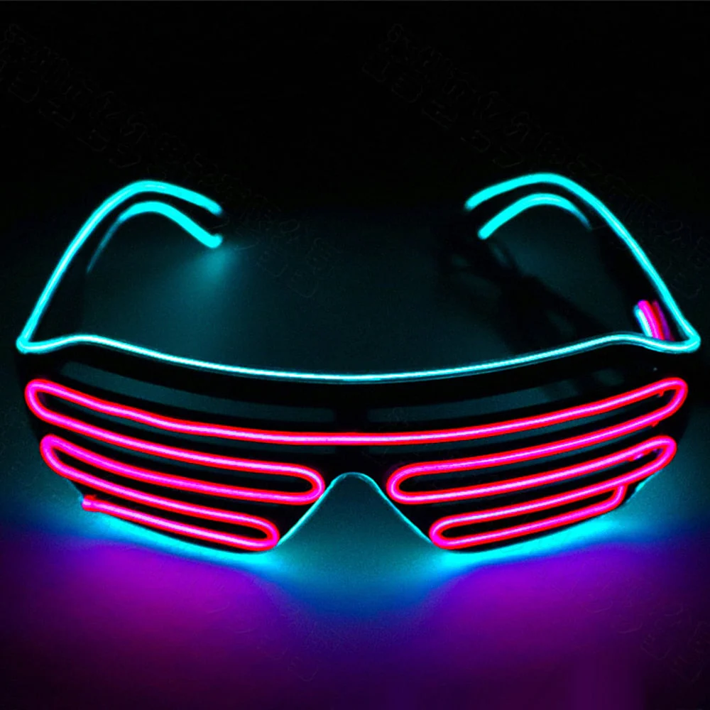 HULIANFU LED Glasses Glowing Halloween Luminous Neon Christmas Party Bril Flashing Light new - Deanwangkt
