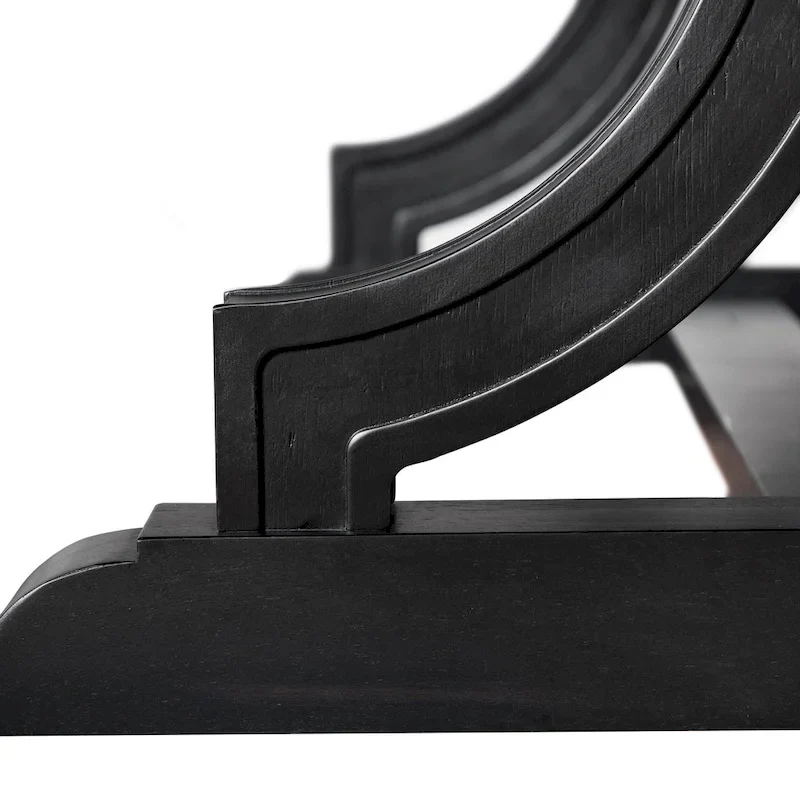 Furniture of America Kieran Farmhouse Black 79-inch Solid Wood Dining Table