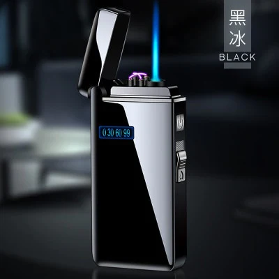 HULIANFU New Windproof Metal Dual Plasma Arc Lighter Jet USB Torch Lighter Gas Electric Butane Chargeable Pipe Cigar Lighter Gadgets - Deanwangkt