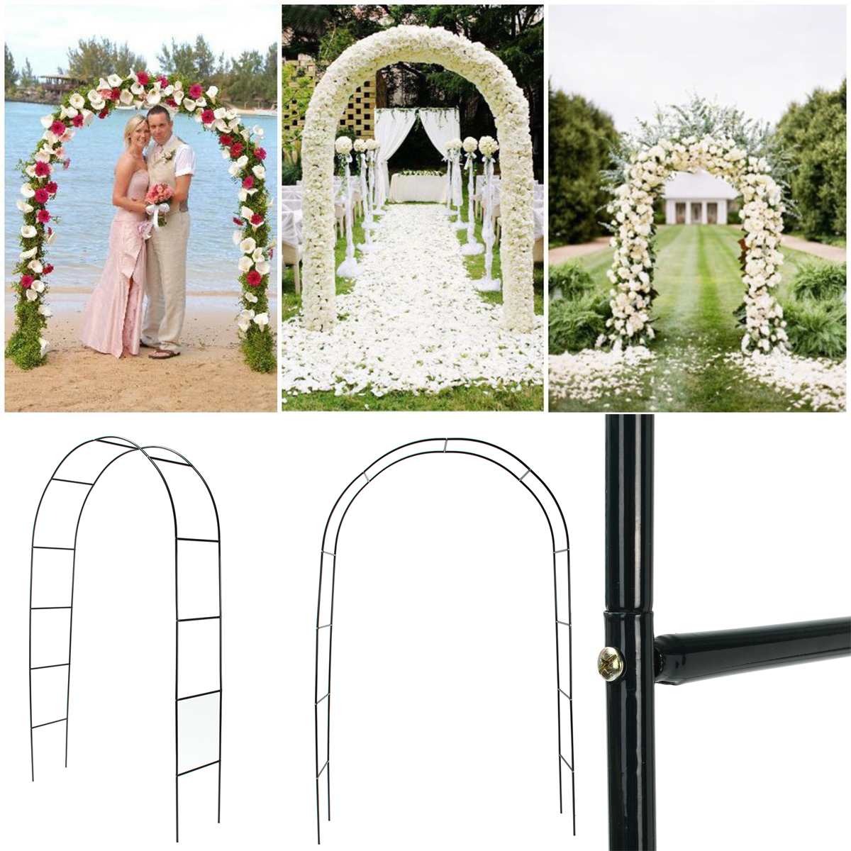 HULIANFU Iron Wedding Arch Decorative Garden Backdrop Pergola Stand Flower Frame For Marriage birthday wedding Party Decoration DIY Arch - Deanwangkt