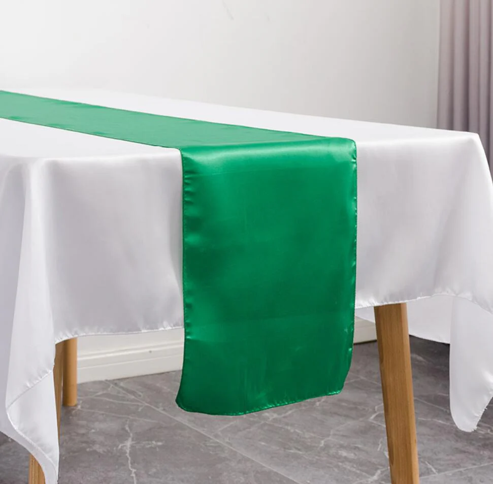 HULIANFU Table Runner Satin Shiny Colour Wedding Decoration Hotel Birthday Party Show Banquet Table Runner - Deanwangkt