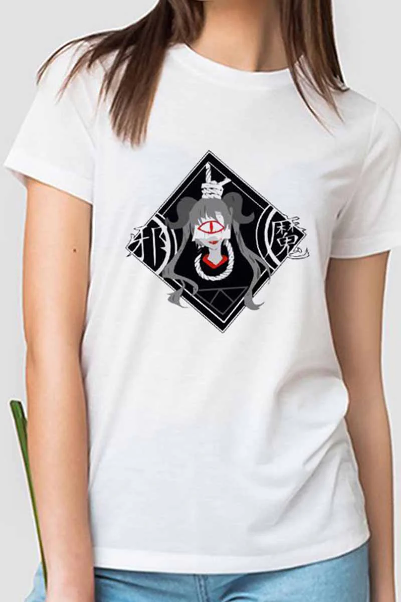 hulianfu Round Neck Carton Print Loose T-shirt - Deanwangkt