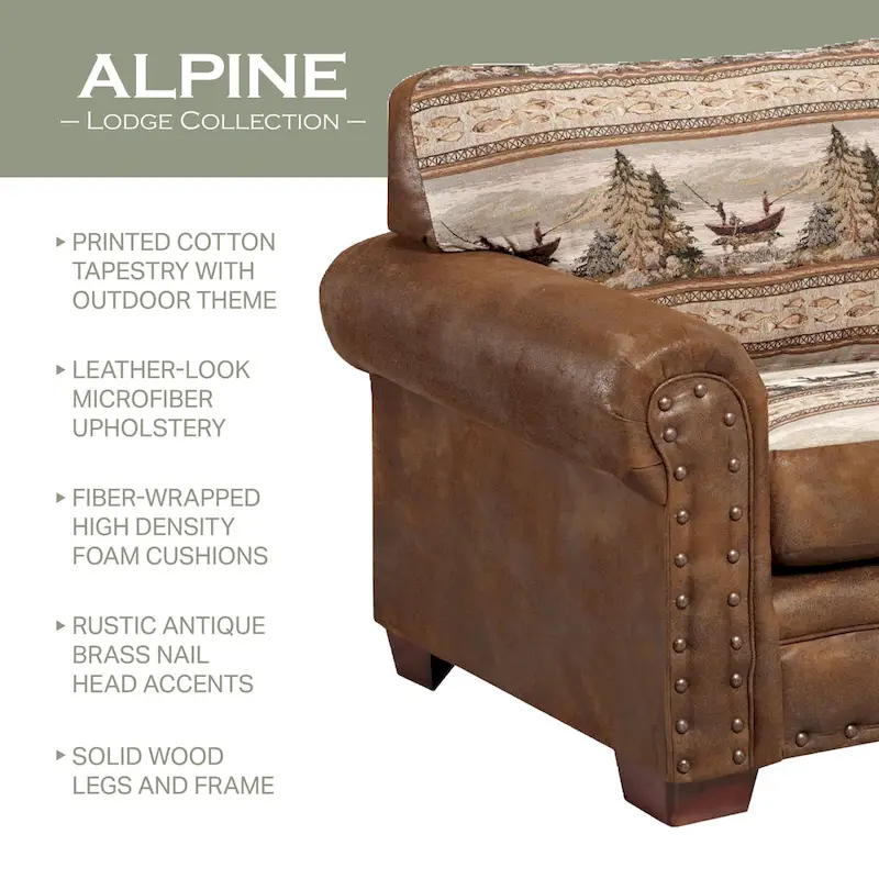 Model 8501-00-60 Alpine Lodge Arm Chair with Matching Ottoman